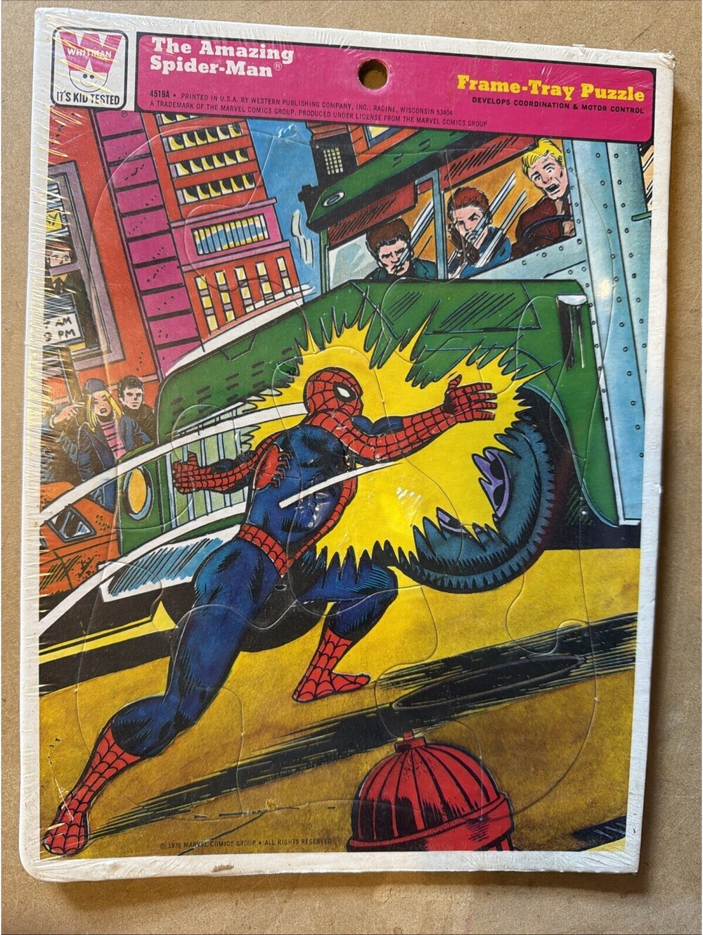 Factory Sealed Rare 1979 Whitman Frame-Tray Puzzle Spider-Man Tears In Shrink